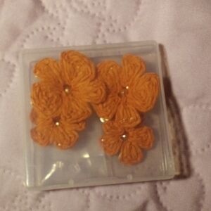New. Orange Floral Earrings